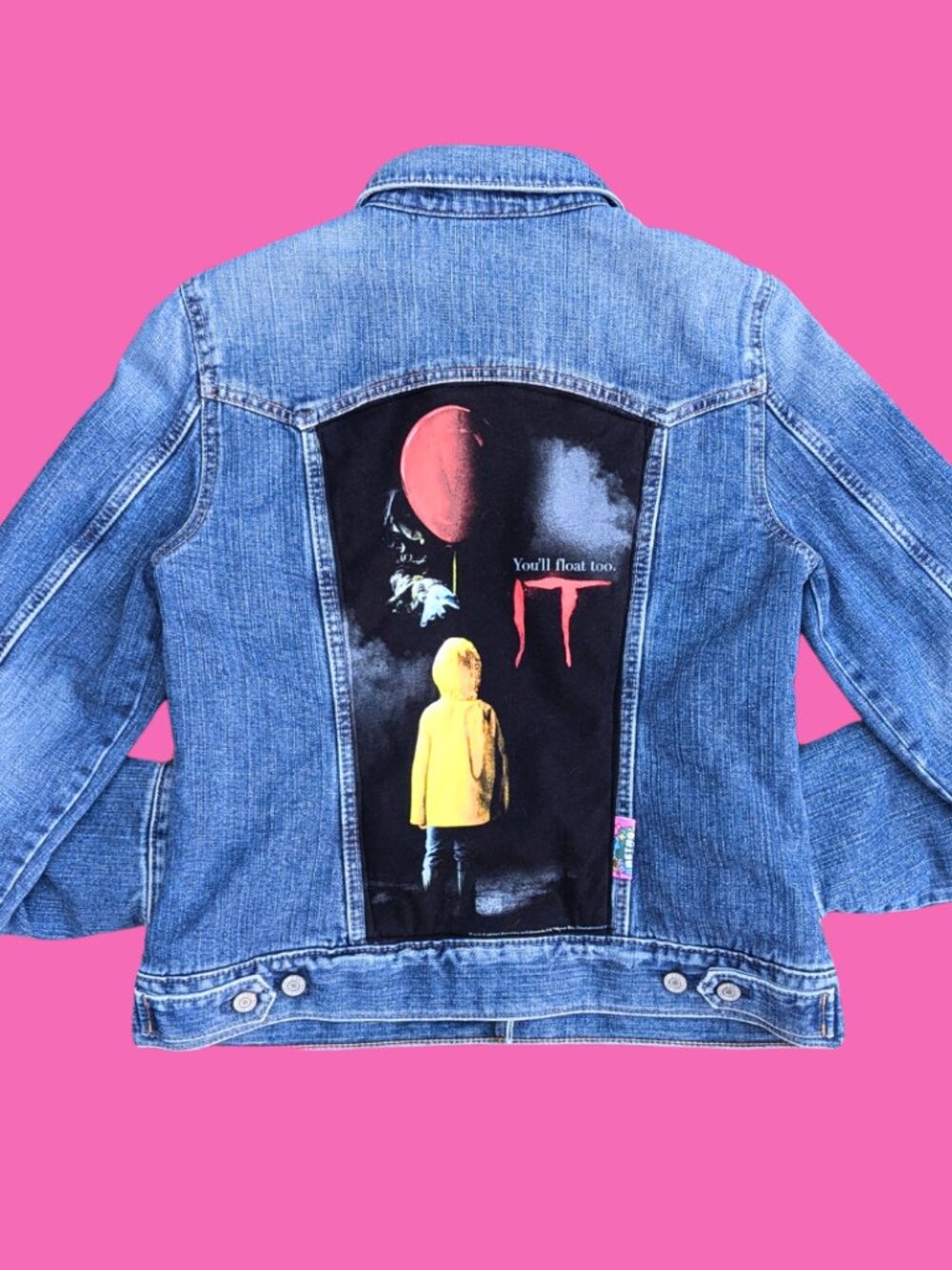 IT Upcycled T-Shirt Warm Denim Jacket Size M for Women